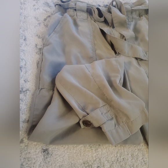 Banana Republic Sage Green Paper Bag Waist Pants 4 - Picture 2 of 5